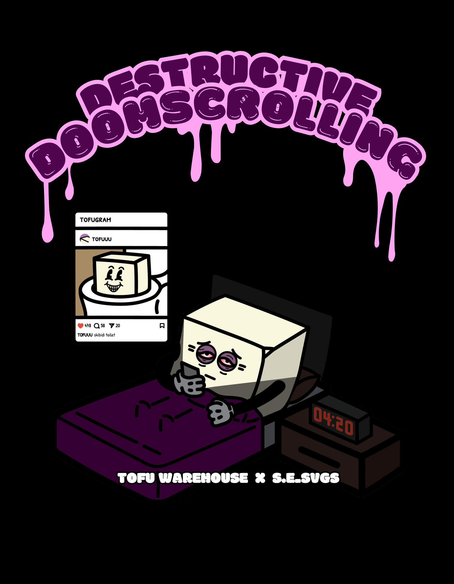 Destructive Doomscrolling Oversized T-Shirt (Black)
