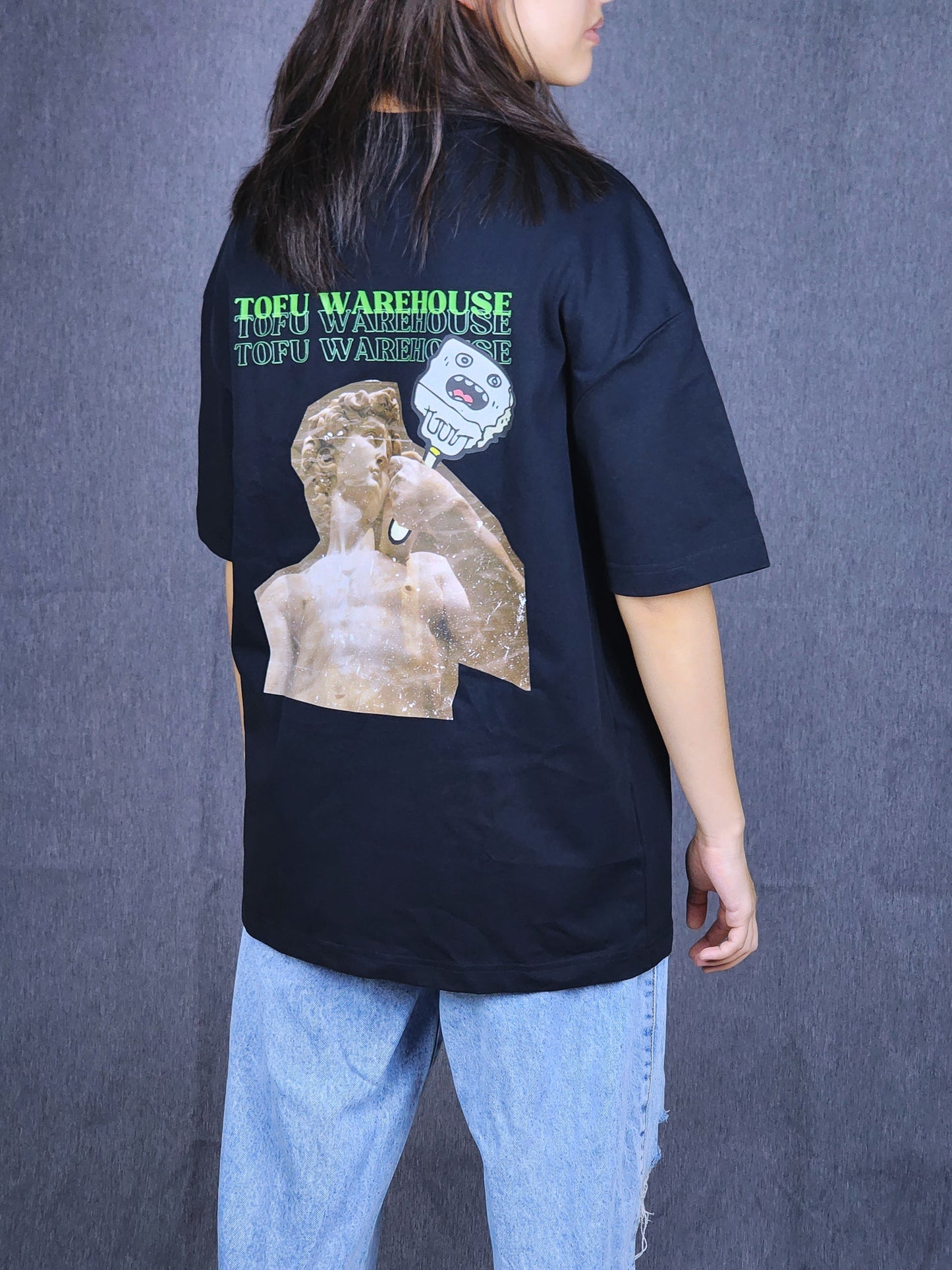 David Eats Tofu Oversized T-Shirt (Black)