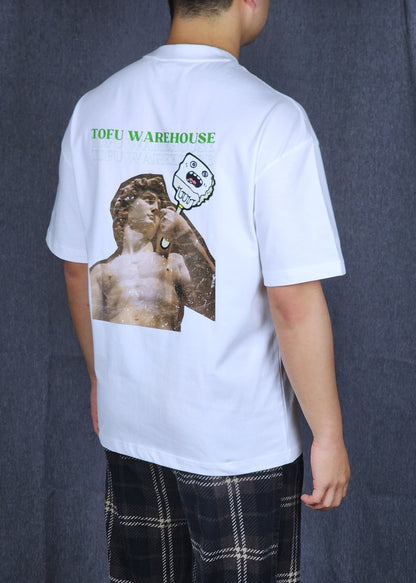 David Eats Tofu Oversized T-Shirt (White)